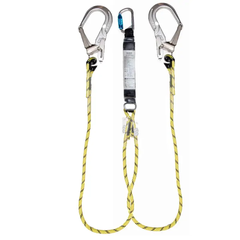 MSA Energiaelnyelő kötél, Kernmantle, 1,5m, kétágú, aluminium karabiner - aluminium Tri-Lock karabiner-new