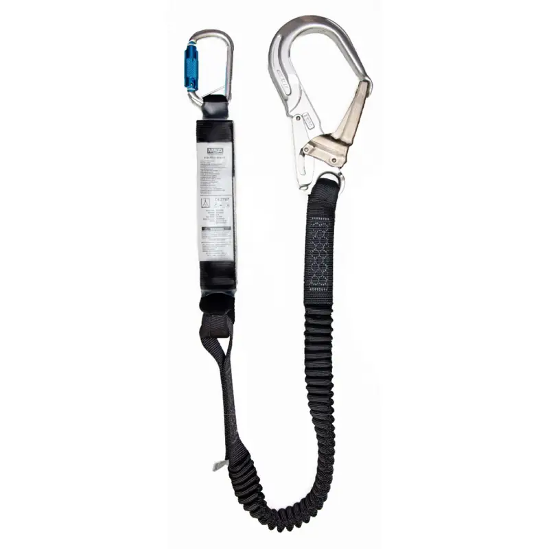 MSA Energiaelnyelő kötél, elasztikus, 2m, egyágú, aluminium karabiner - aluminium Tri-Lock karabiner